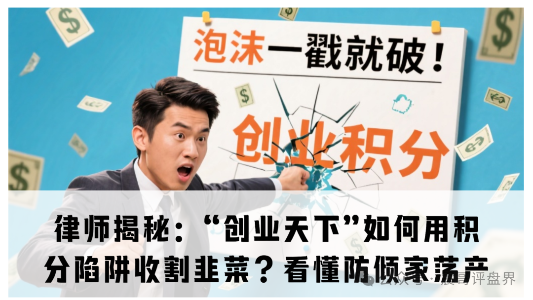 律师揭秘:“创业天下”如何用积分陷阱收割韭菜?看懂这3点防倾家荡产-一洼田