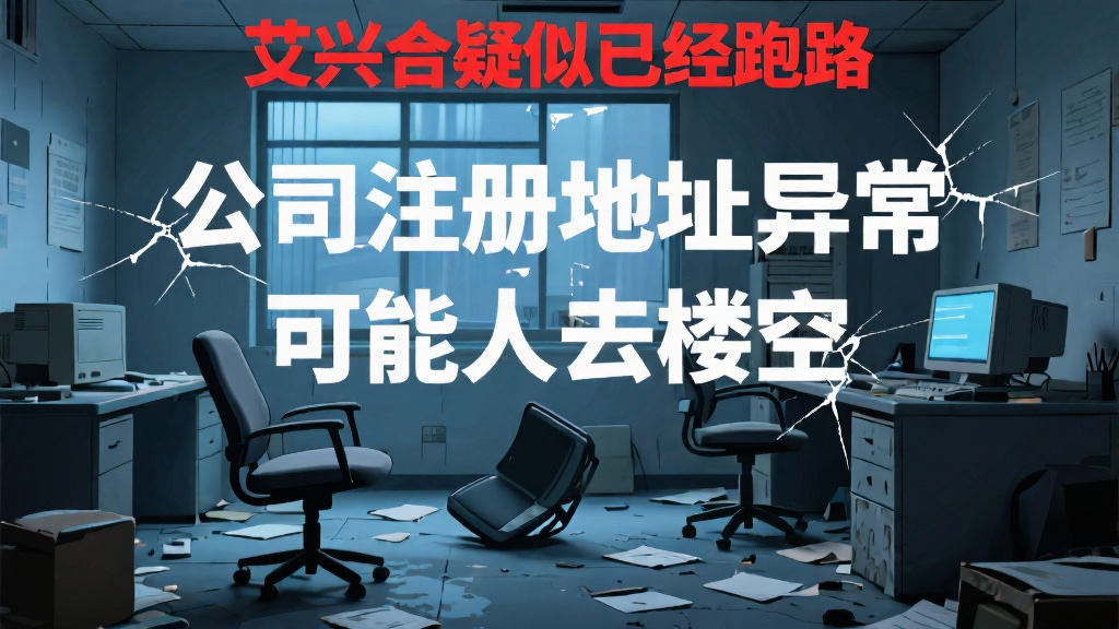 艾兴合疑似已经跑路，公司注册地址异常，可能人去楼空-一洼田