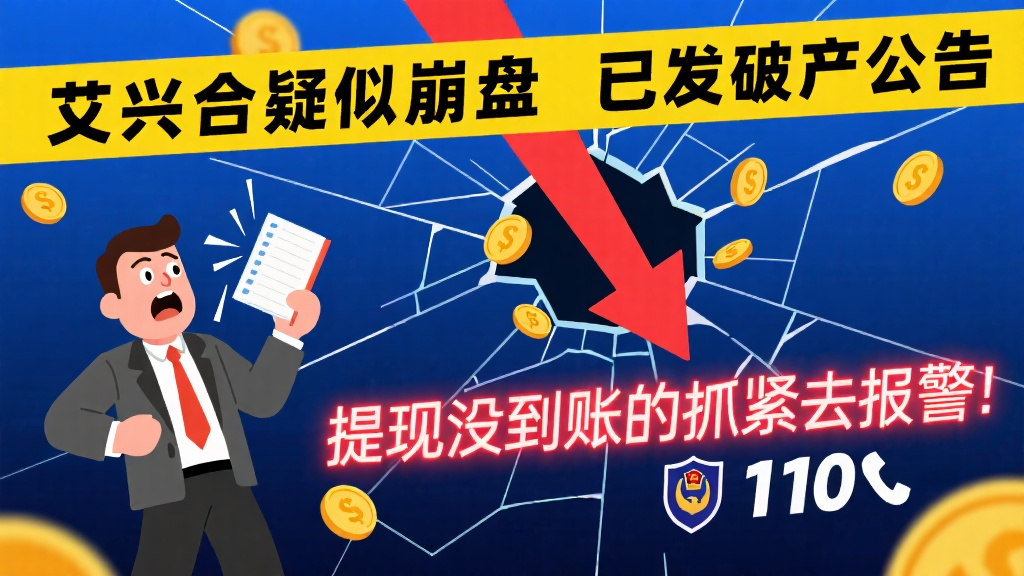 艾兴合疑似崩盘，已发破产公告，提现没到账的抓紧去报警！-一洼田
