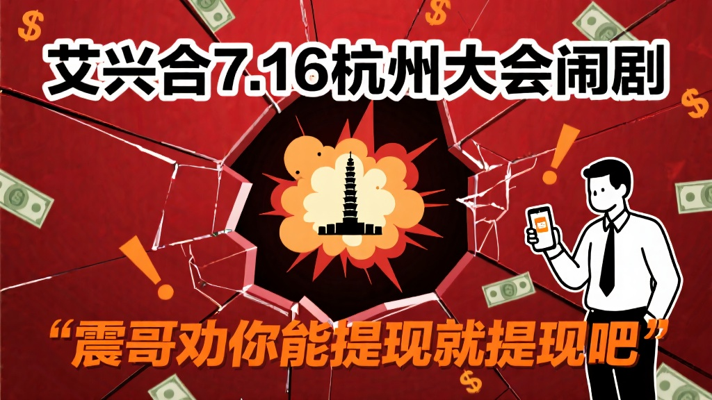 艾兴合7月16号杭州大会闹剧,劝你能提现就提现吧-一洼田