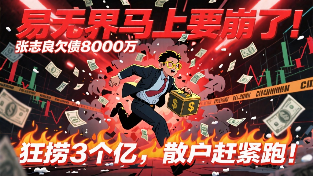 易无界马上要崩了！张志良欠债8000万还狂捞3个亿，散户赶紧跑！-一洼田