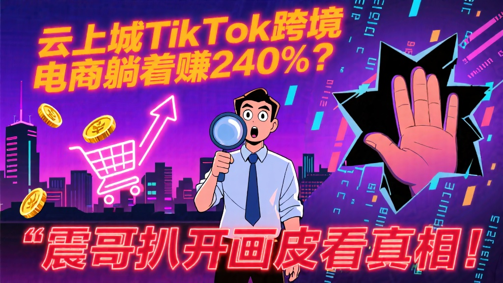 云上城TikTok跨境电商躺着赚240%?扒开画皮看真相!-一洼田