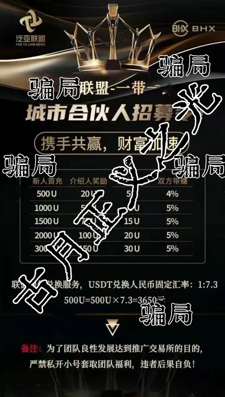 BHX交易所(泛亚联盟)合约带单类资金盘骗局,年化500%的收益骗局?近期大量举报反诈文章,即将崩盘跑路…-一洼田