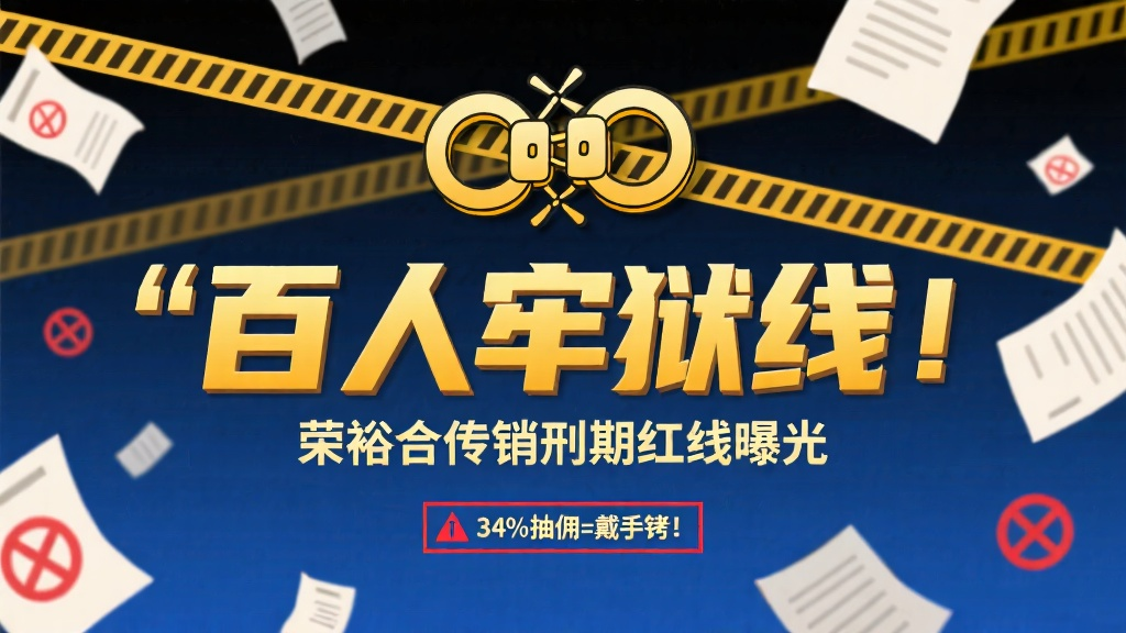 百人牢狱线!荣裕合传销刑期红线曝光,34%抽佣=戴手铐-一洼田