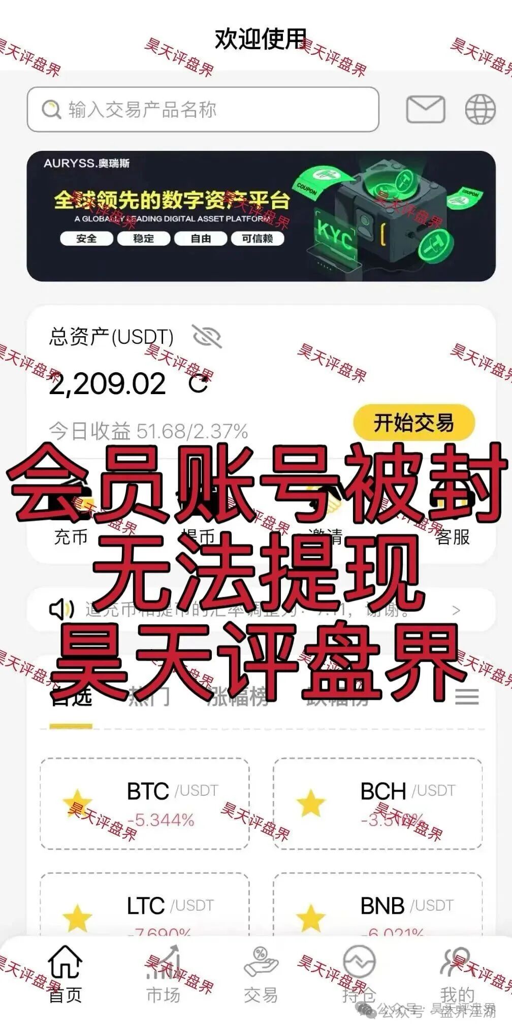 奥瑞斯交易所（智言团队）合约跟单类资金盘骗局，老卓改名老陆又来割韭菜了，已经开始单割，高度预警，即将崩盘跑路！—昊天评盘界-一洼田