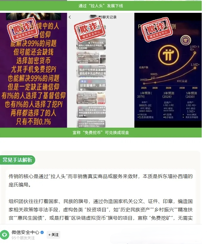 微信官方定性：“Pi派币”是骗局，5000万人财富梦碎-一洼田