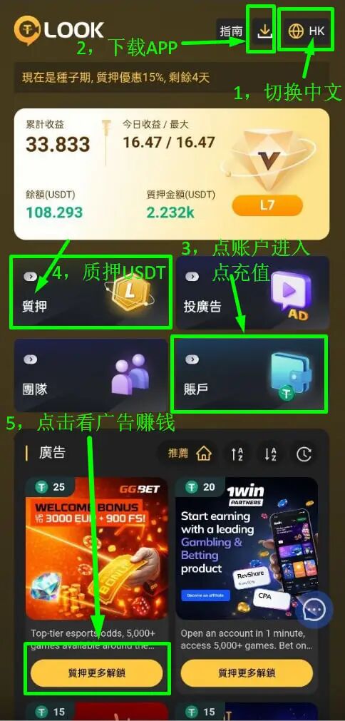 168.风控：LOOK资金盘，看广告赚U-一洼田