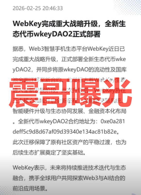 WkeyDAO（Webkey）搞了个WkeyDAO2，就是重启再圈一波，看见远离-一洼田